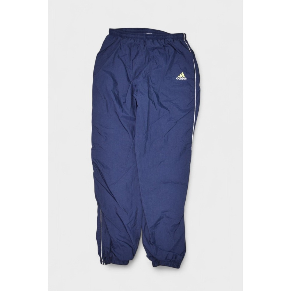 Vintage Adidas Pants Mens Medium Blue Nylon Windbreaker Warm Up Track Jogger